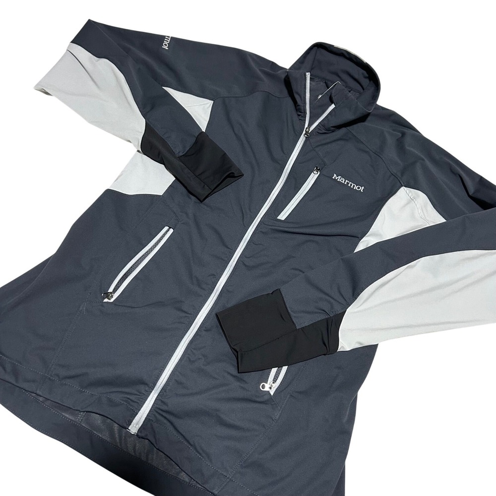 Marmot Women's Dash Jacket M Gray Colorblock Full Zip l Running‎ Windbreaker